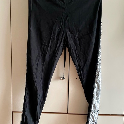 Conleys Black jogger pants Small with silver matte sequins like new