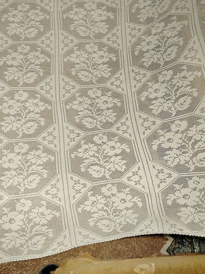 Χειροποίητη κουβέρτα μεγάλη λευκή καινούργια διπλή με βελονάκι
