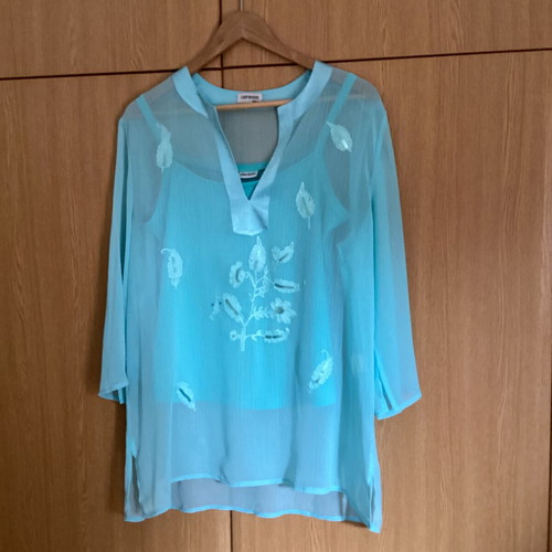 Genesis women's set 2 pieces tunic and top aqua size 1 like new