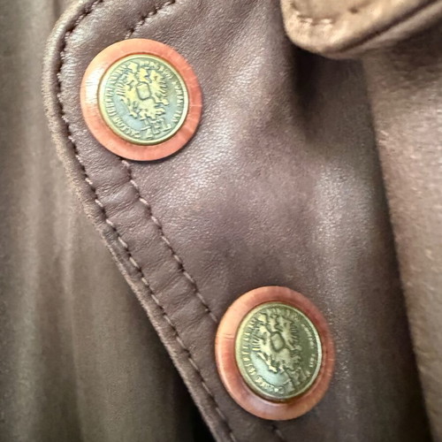 Vintage leather jacket μεταχειρισμένο, νούμερο 54, ζεστό καφέ