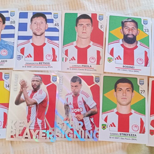 Olympiacos 2026 Panini FIFA 365 Stickers like new, pack of 10