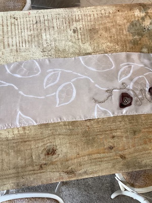 Table runner handmade with fabric composition, new