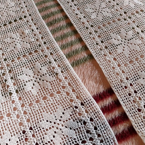 Crochet handiwork like new, 4 handmade curtain pieces