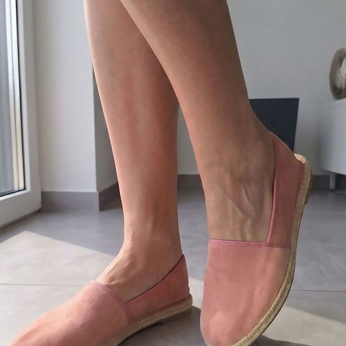 Gioseppo Peach Suede Espadrilles, Size 38