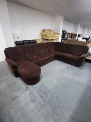 Brown fabric corner sofa P shape with sleep function PP-QL11014 new