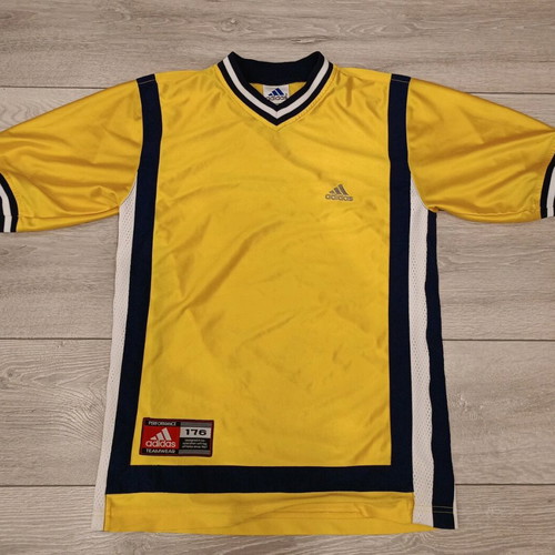 Adidas Teamwear shirt used, yellow and blue, size 176 (S/M)