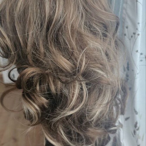 Wig from the 70s new, golden curly hair