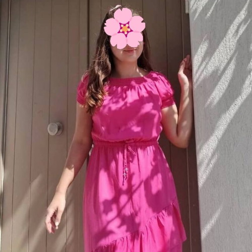 Pink Summer Dress Esmara like new, elastic waist with ruffles