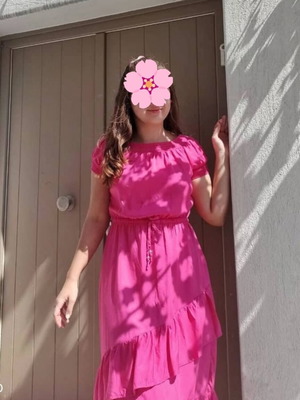 Pink Summer Dress Esmara like new, elastic waist with ruffles