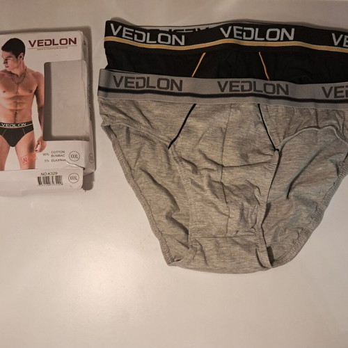 Vedlon men's briefs set 2, new, size M/L, black and grey
