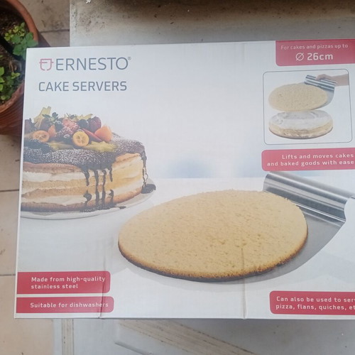 Ernesto Cake Servers stainless steel, new