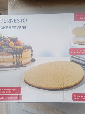 Ernesto Cake Servers stainless steel, new