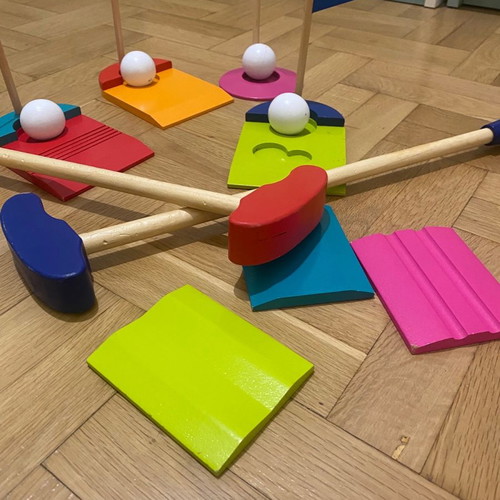 Wooden mini golf used for 2 players