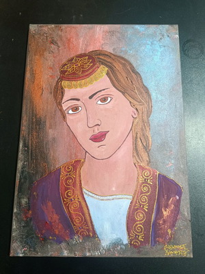 Artwork with Traditional Greek Pontic Costume theme like new