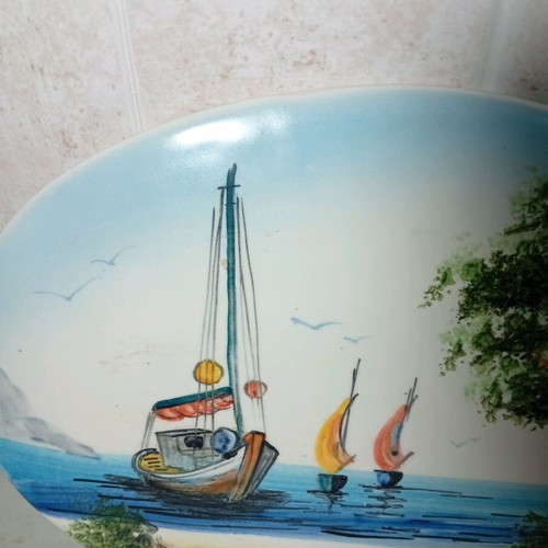 Decorative ceramic wall plate of Greek folk art new