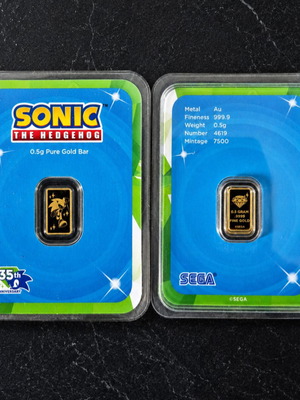 PAMP Suisse Sonic the Hedgehog 35th Anniversary χρυσή μπάρα 0,5 γρ. καινούργια
