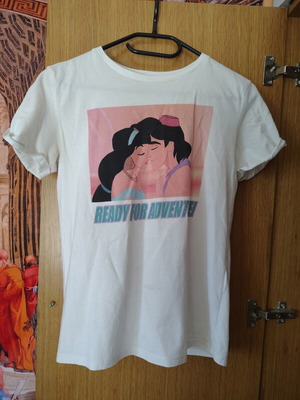 Jasmine and Aladdin T-shirt, Bershka, white multicolor