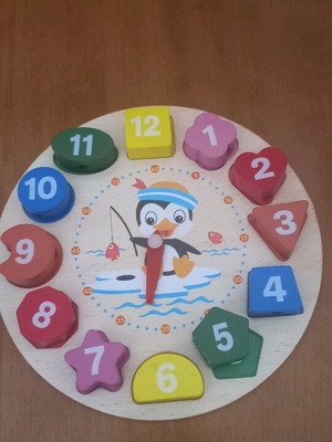 Educational toy with numbers and shapes like new