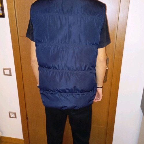Sleeveless men's jacket blue like new with hood