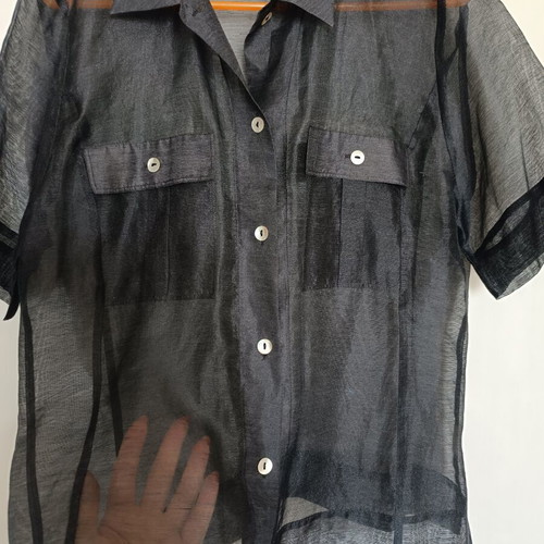 Sheer shirt like new, black, size L