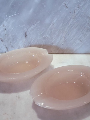 Σετ vintage τασάκια οπαλίνης baby pink σαν καινούργιο