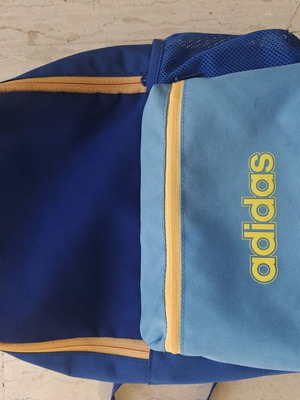Adidas children's backpack used, blue and yellow