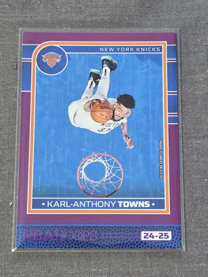Karl Anthony Towns Purple Parallel NBA Hoops 2024-2025 Basketball Knicks card like new