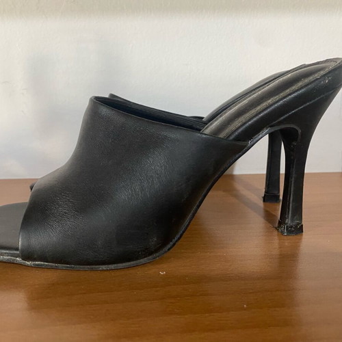 Public Desire Black Patent Platform Sandals used, high stiletto heel, size 37