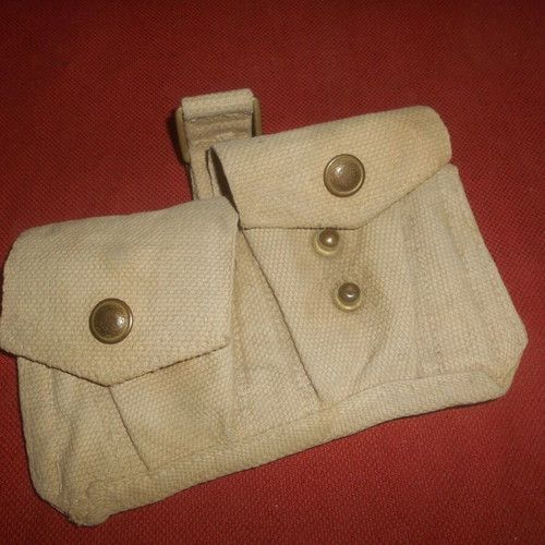 English Canvas Pouches for Lee-Enfield Cartridges used, 1943 WWII, set of 2