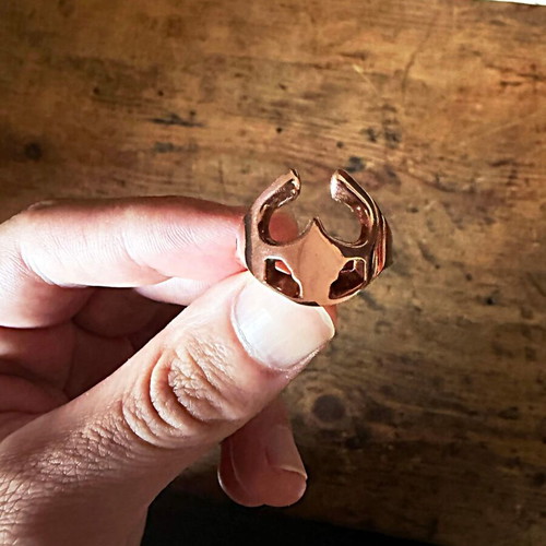 Zodiac Series Taurus Ring Size 56 EU Copper Polished
