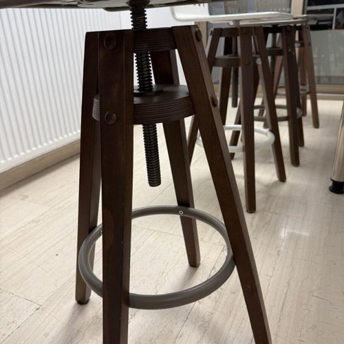 Electra kitchen chairs, 3 black and 1 white, adjustable with 4 legs