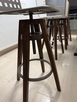 Electra kitchen chairs, 3 black and 1 white, adjustable with 4 legs