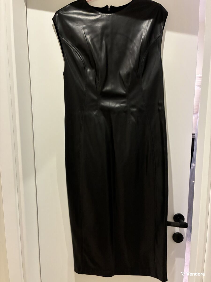 calvin klein black faux leather dress new, elastic leather… Get Outdoors
