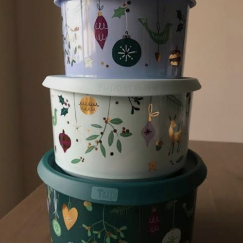 Tupperware Christmas Storage Containers Set 2.1lt, 1.4lt, 940ml new