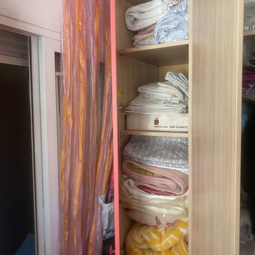 Children's bedroom set used with wardrobe, beds, desk, and drawers