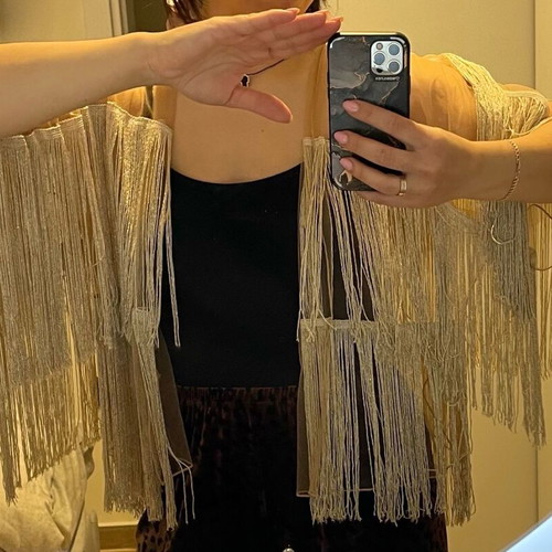 Silk kimono Dolce Domenica like new, beige and gold
