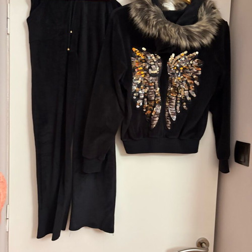 Velvet tracksuit Claire Katrania like new, black, size S