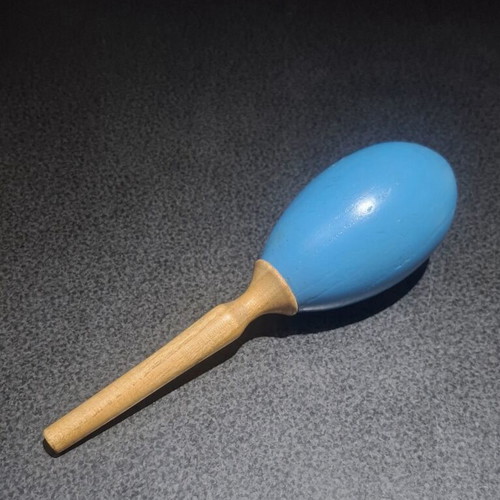 Wooden maraca 24cm, blue