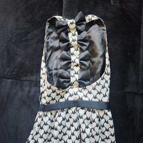 Maxi dress with hearts like new, size 44, Spell black and grey