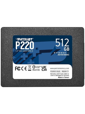 Patriot P220 SSD 512GB 2.5'' SATA III new in packaging