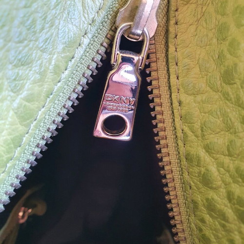 DKNY shoulder bag used, green and yellow