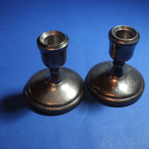 Lambidis Vintage Silver Plated Candlesticks Pair Used