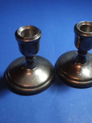 Lambidis Vintage Silver Plated Candlesticks Pair Used