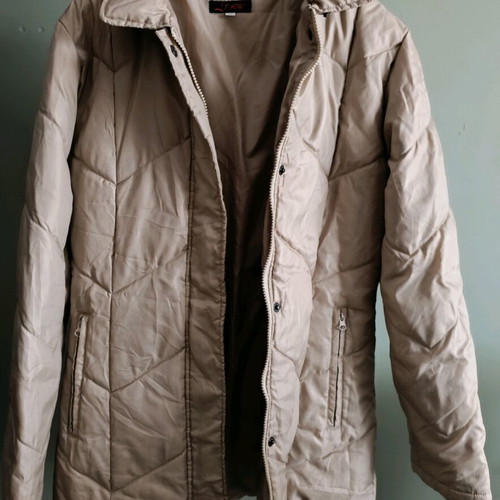 Quilted women's jacket used, beige, size M