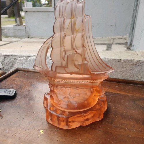 Crystal hanging candlestick art deco like new, pink