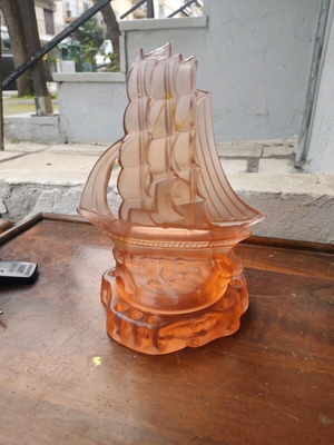 Кристално висящо свещник арт деко като ново, розово