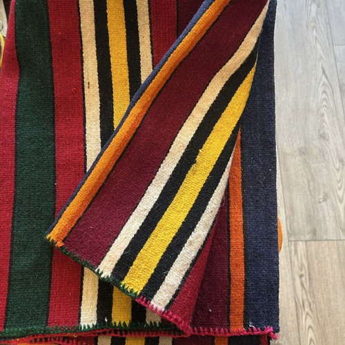 Traditional Woven Folk Carpet Runner with Stripes, Like New, 87x150 cm