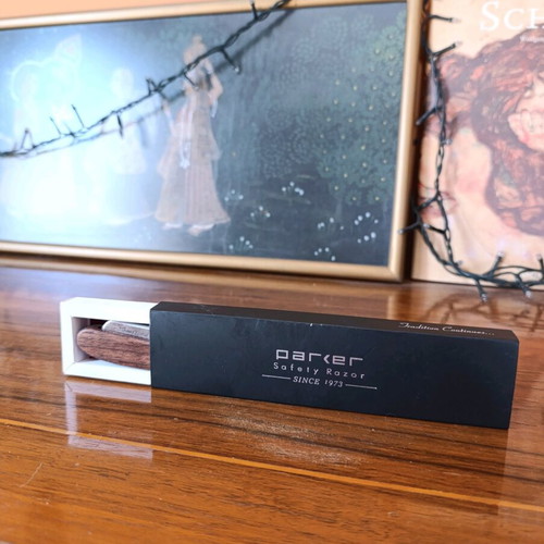 Parker SRDW Barber Razor shavette like new with E&S Rasage Artisan Soap sample