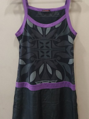 Custo Barcelona sleeveless mini dress used with ethnic pattern and purple details