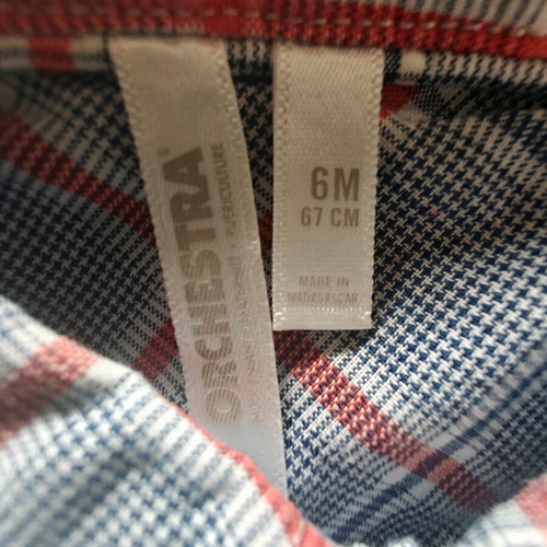 Orchestra baby checked shirt like new, 6 months / 67 cm